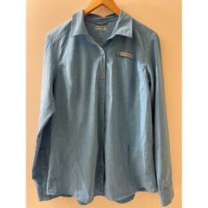 Field & Stream Women's Long Sleeve Size Large Button Up‎ Blue Outdoors Hiking